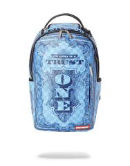 IN GOD WE TRUST BLUE BACKPACK (ONE OF ONE)