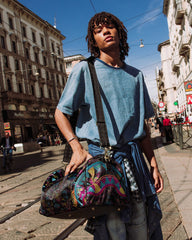 EMBROIDERED DRAGONS DUFFLE