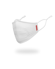 ADULT WHITE ON WHITE SHARK FORM-FITTING FACE MASK