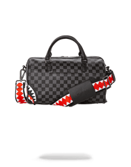 GREY CHECKERED SHARKS IN PARIS MINI DUFFLE