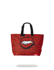 RED LEOPARD LIPS TOTE