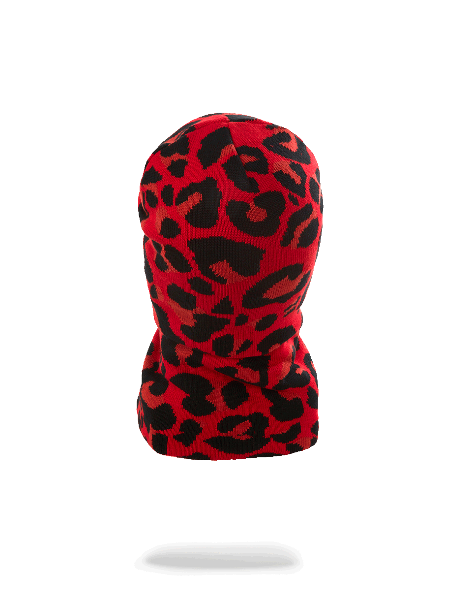 RED LEOPARD GOLD SHARK MOUTH SKI MASK