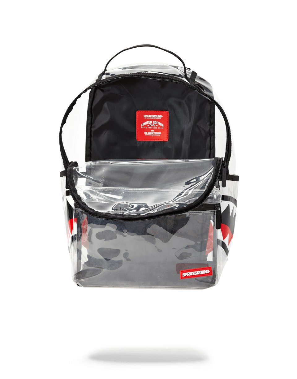 20/20 VISION DOUBLE CARGO SIDE SHARK CLEAR BACKPACK