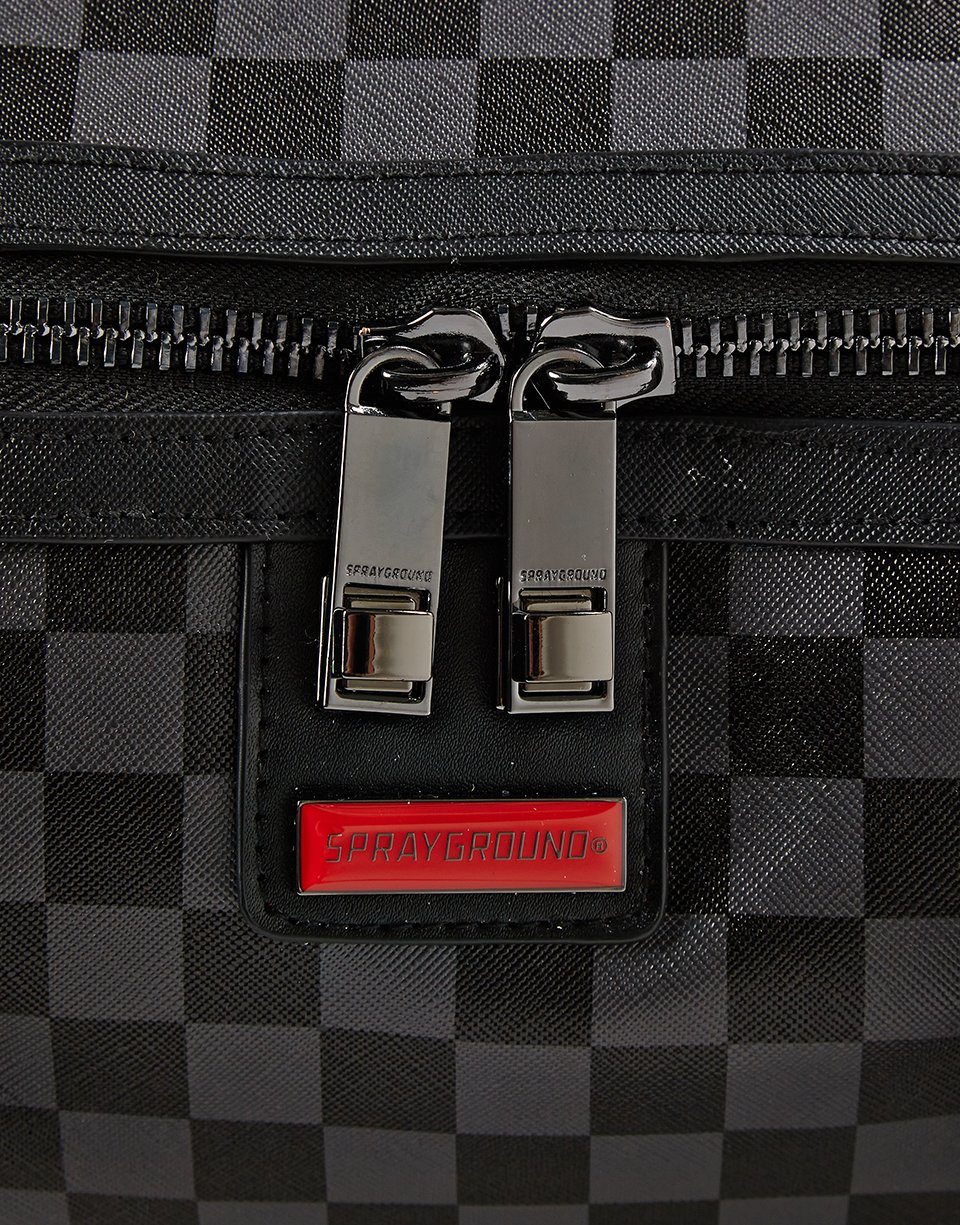 GREY CHECKERED SHARKS IN PARIS MINI DUFFLE