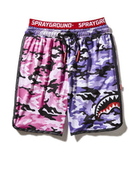 SPLIT CAMO CORTO SWIM TRUNKS