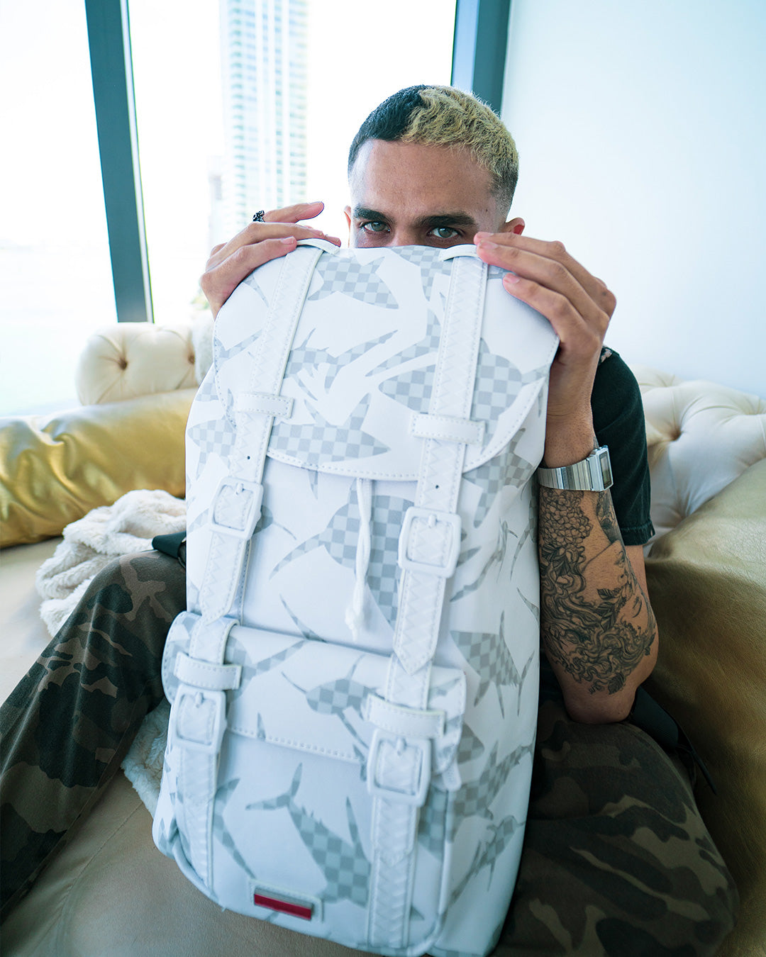 SHARK CHECK (WHITE) HILLS BACKPACK