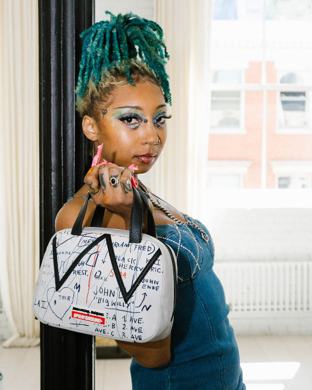 OFFICIAL BASQUIAT UNTITLED (CHEESE POPCORN) 1983 HANDBAG