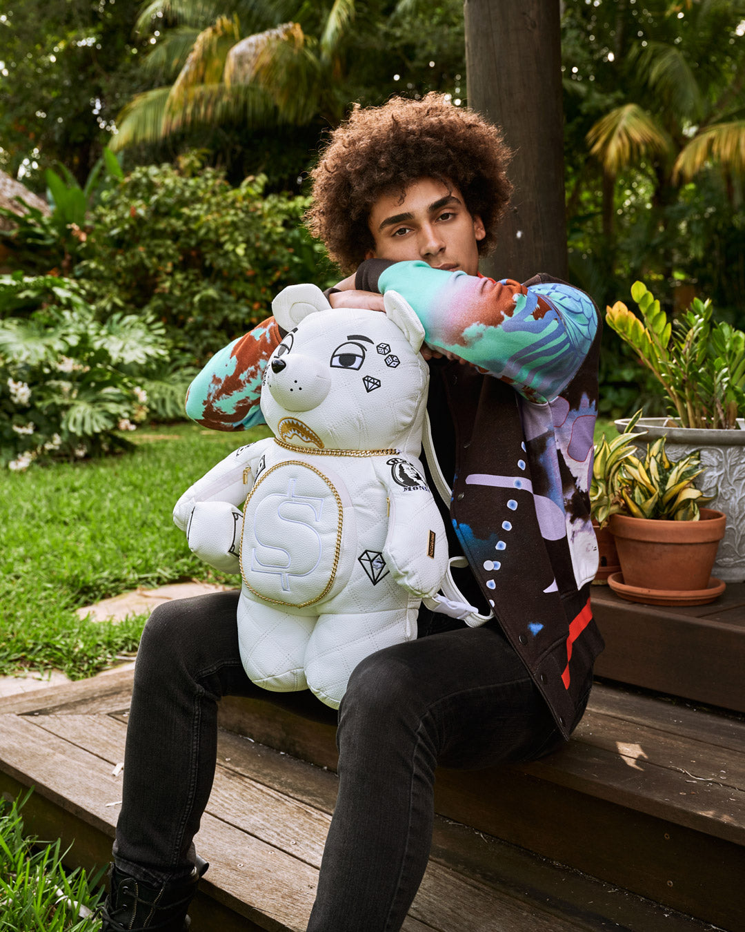 RIVIERA LE BLANC GOLD CHAIN MONEYBEAR TEDDYBEAR BACKPACK