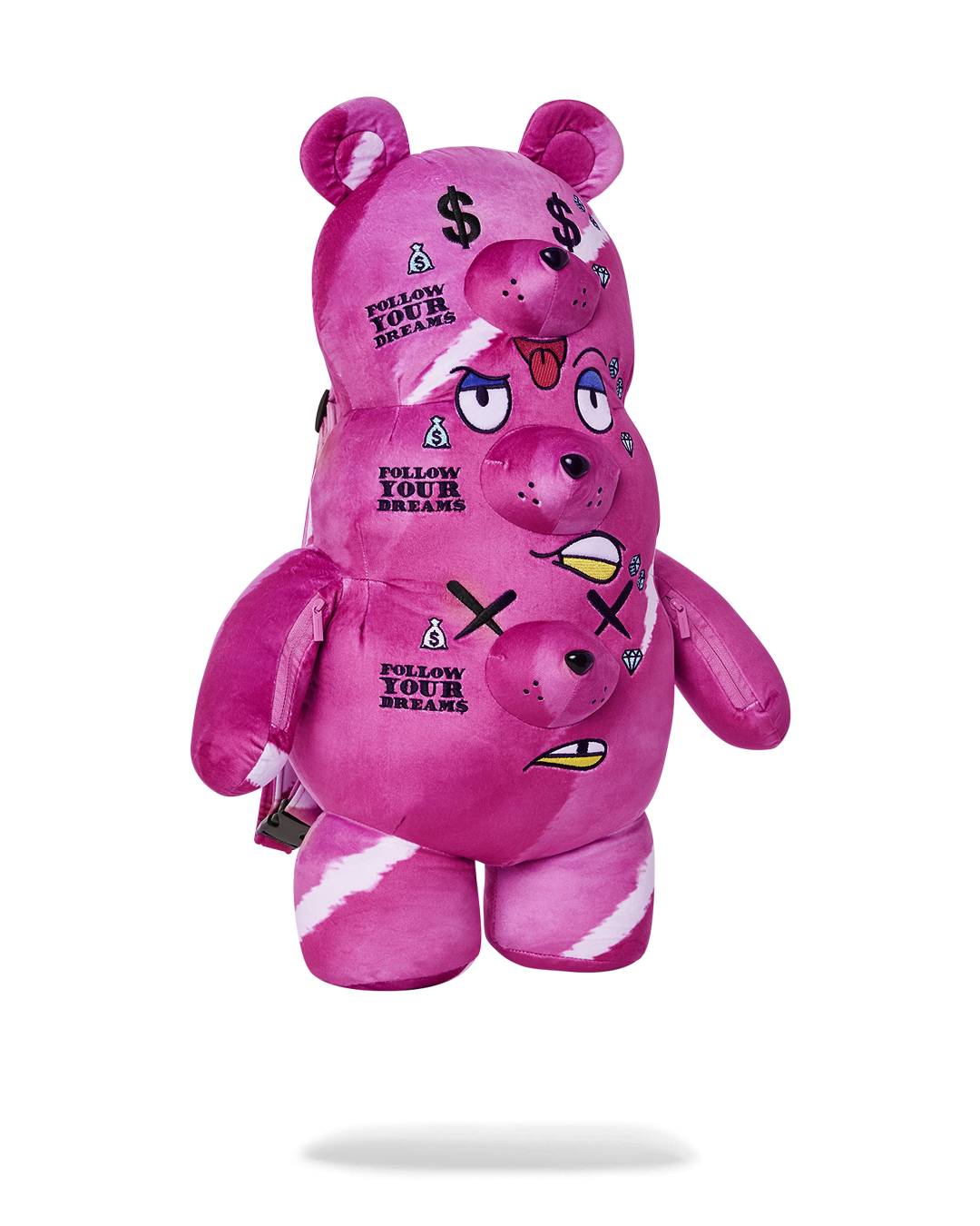 THE 3 HEADED BEAR PLUSH TEDDYBEAR BACKPACK