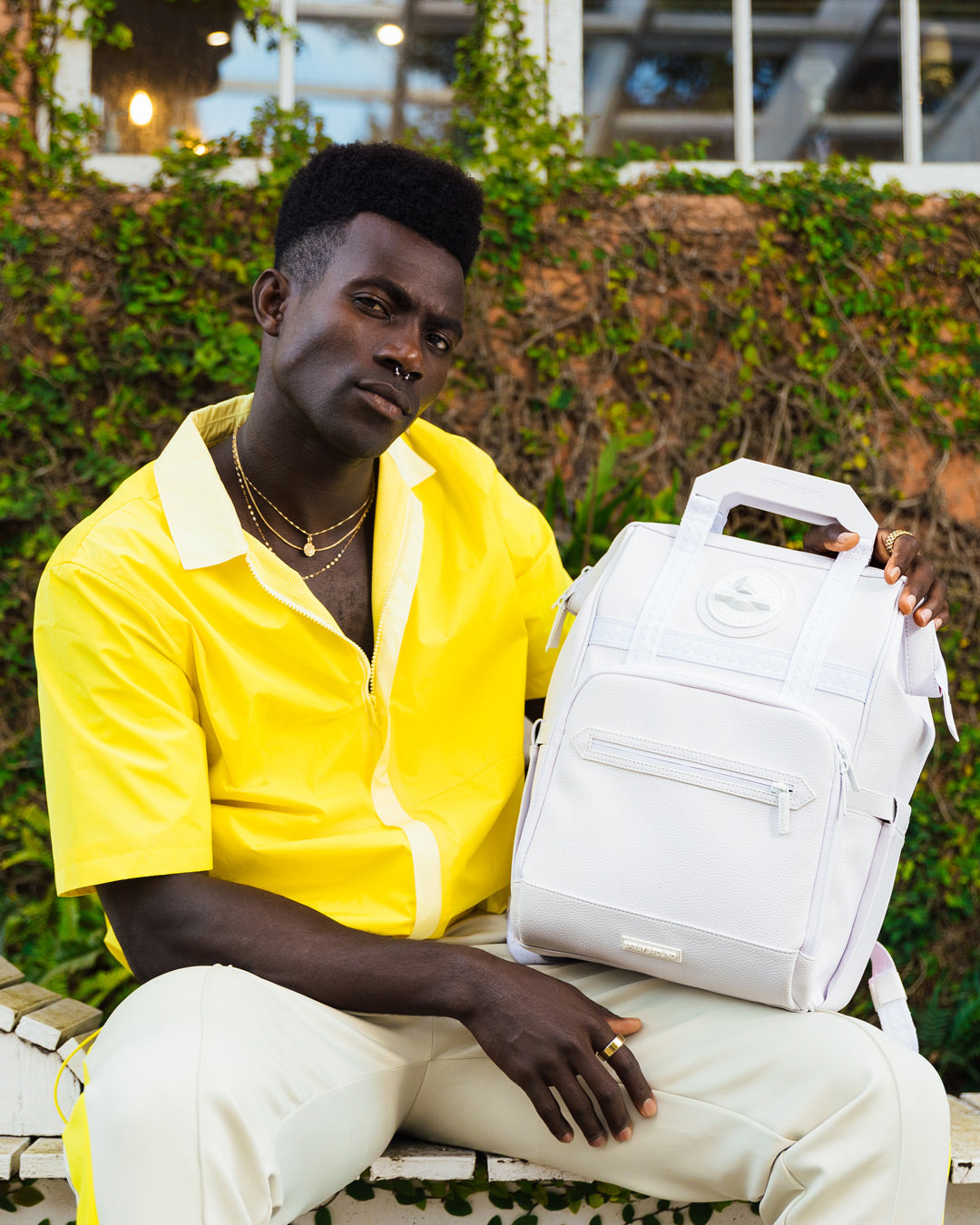 HEAVY METAL SHARK WHITE OUT BIZ TOP OPENER BACKPACK