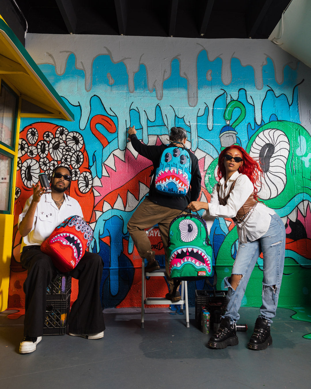 JORGE RODRIGUEZ THE ARTIST COLLAB DRIPS SHARKS BACKPACK