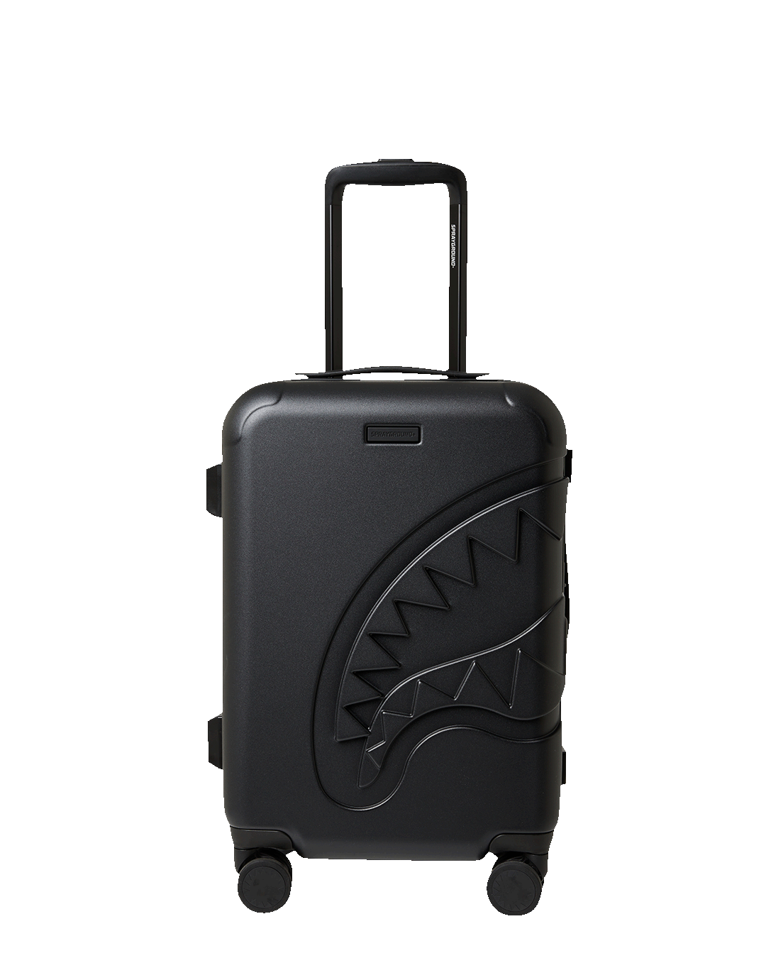 THE JOURNEY BEGINS SHARKITECTURE CARRY-ON LUGGAGE BLACK WITH EXTRA STICKERS