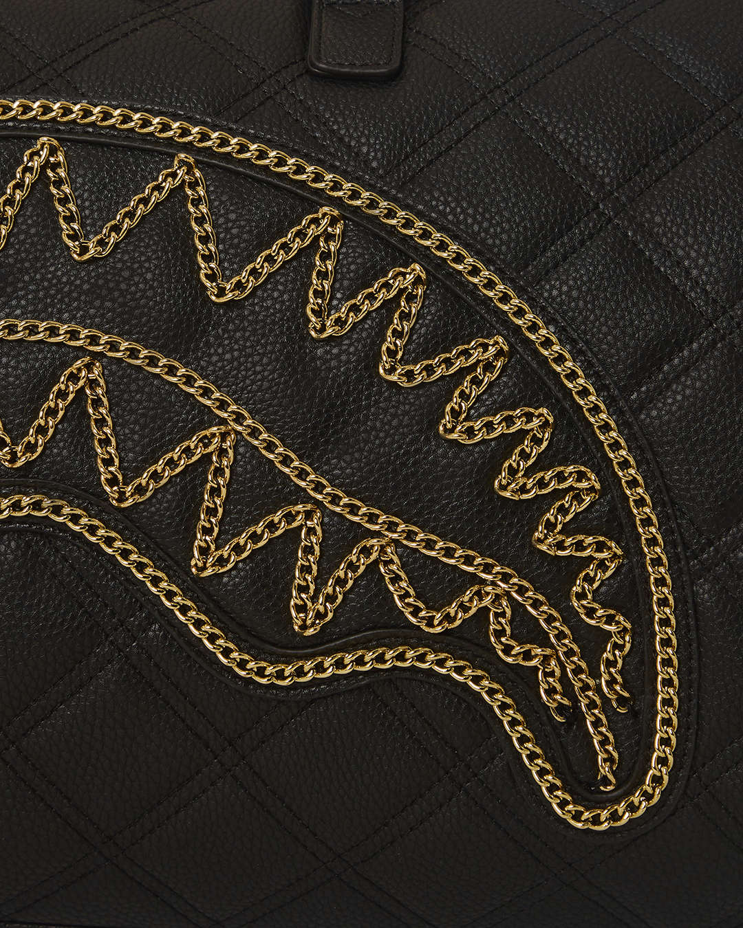 NOIR QUILT GOLD CHAIN SHARK DUFFLE