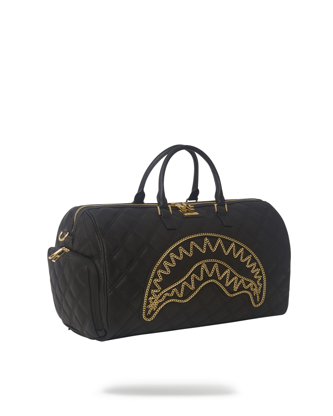 NOIR QUILT GOLD CHAIN SHARK DUFFLE