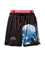 KIDS JAPAN WAVE SWIM TRUNKS (BLACK)