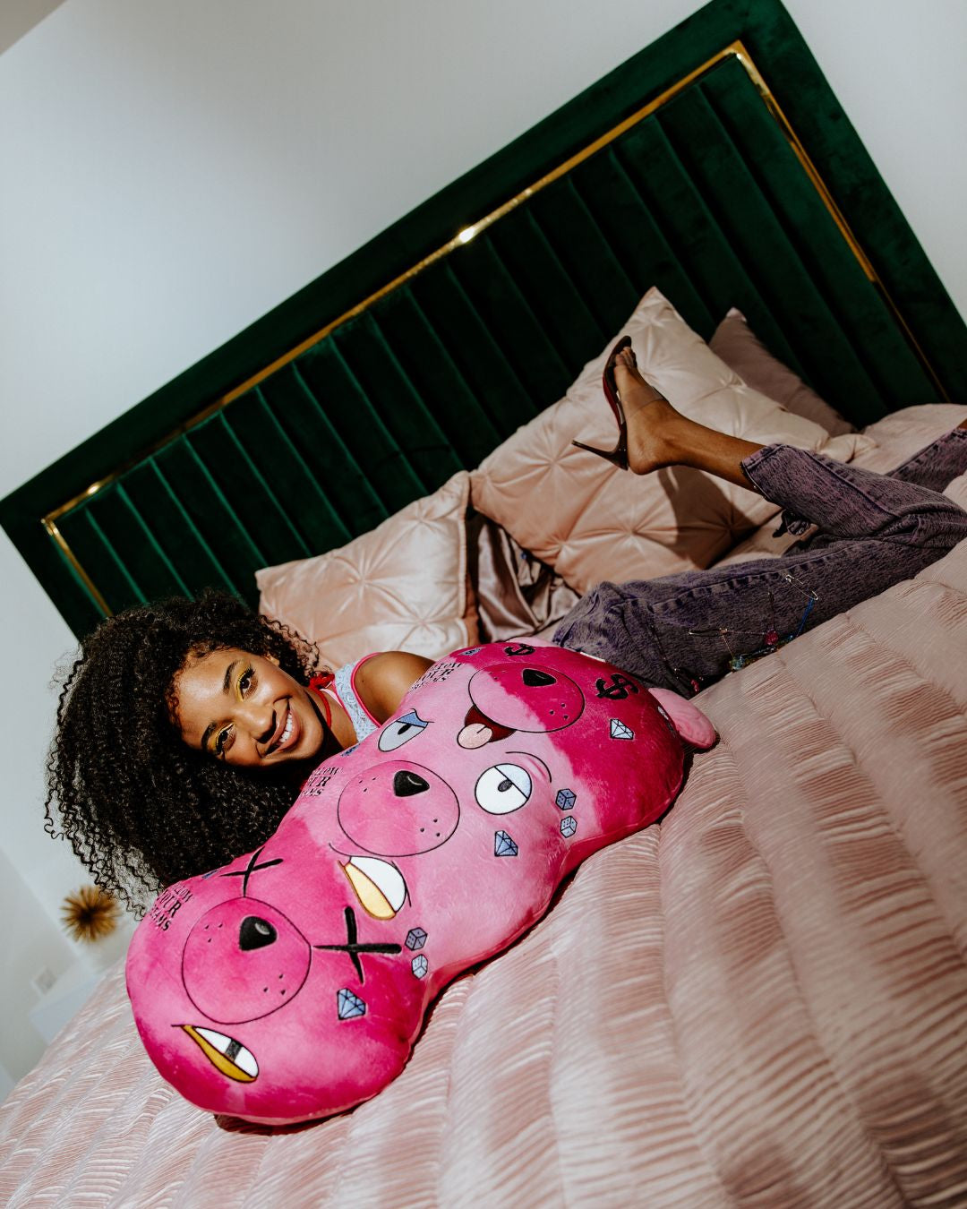 MONEYBEAR TRIPLE PINK PLUSH TOY/PILLOW