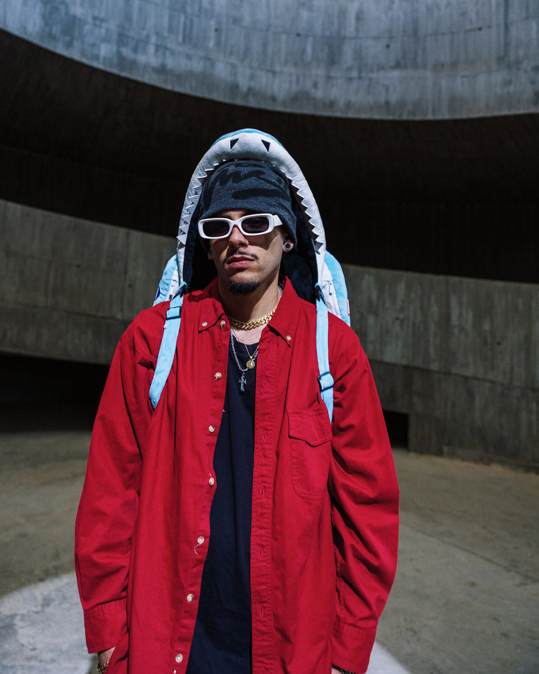 STUFFED SAVAGE HOODY BACKPACK SHARK