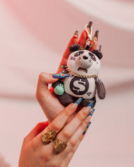 PANDA SKI MASK BEAR KEYCHAIN