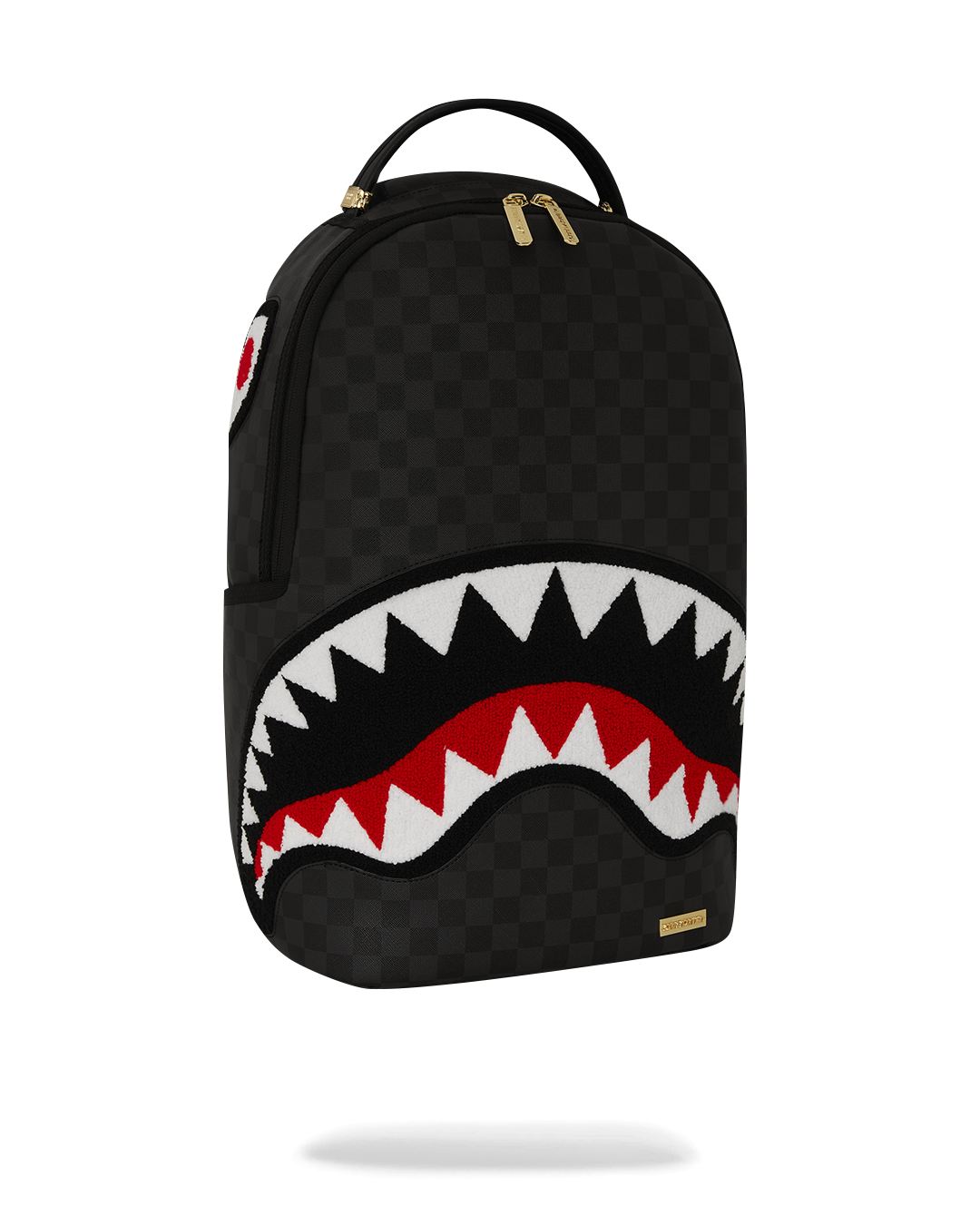 LIGHTS OUT SHARKS IN PARIS CHENILLE SHARK BACKPACK