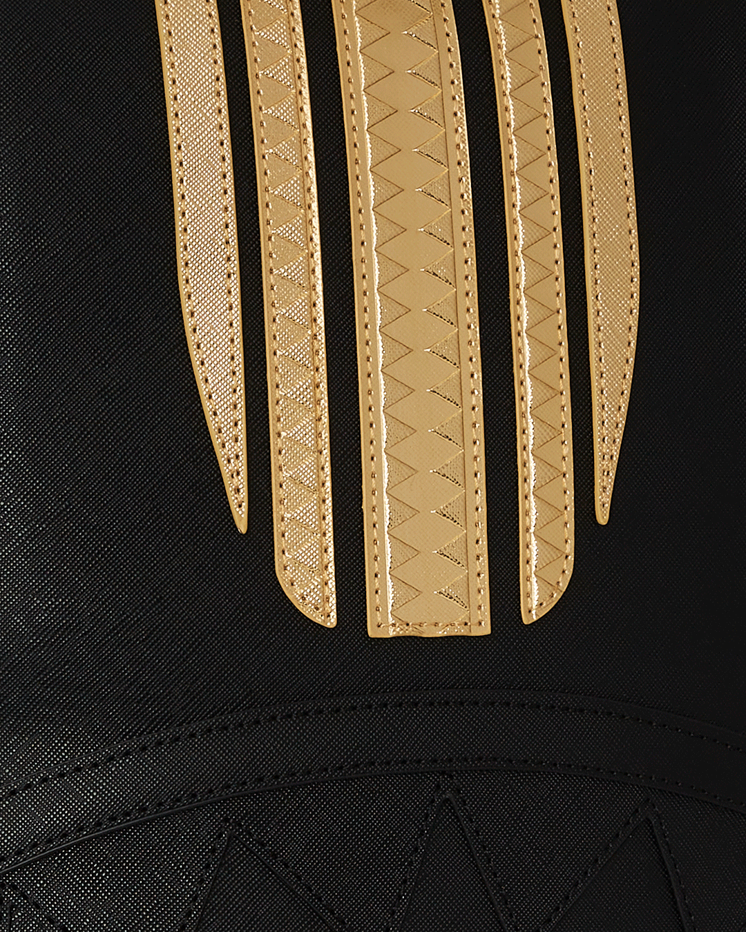 GOLD AND BLACK RACING STRIPES BACKPACK
