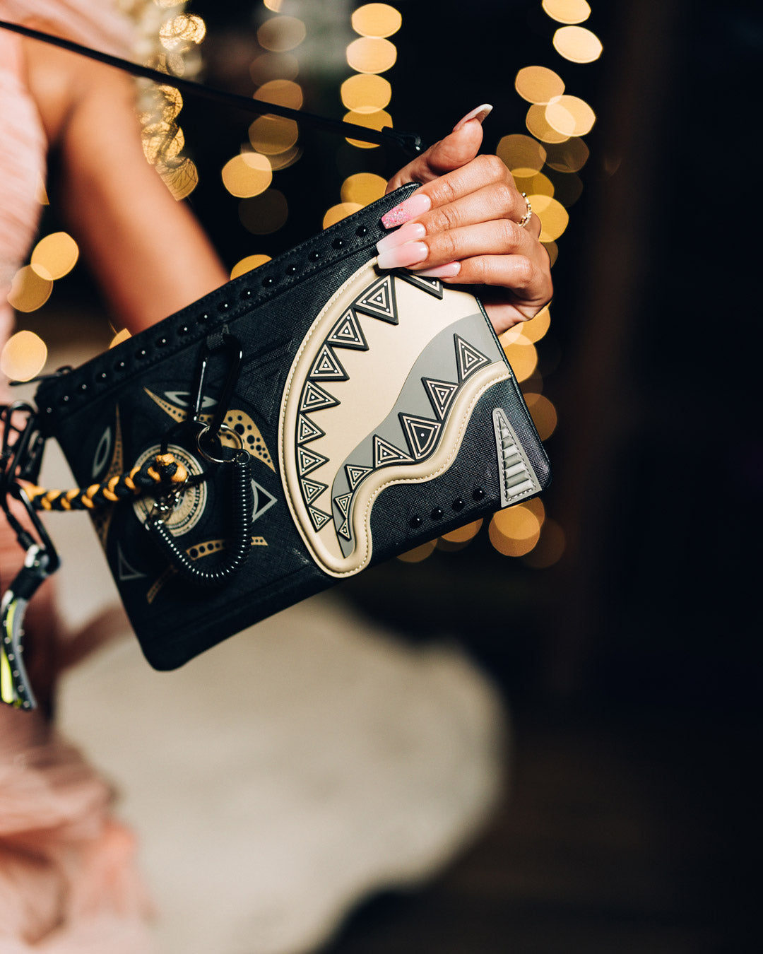 A.I. AFRICAN INTELLIGENCE SHARKS OF THE GOLD OCEAN CROSSOVER CLUTCH - SANDFLOWER COLLAB